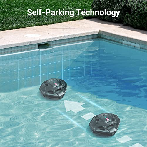 AIPER Seagull SE Cordless Pool Cleaner Robot, Robotic Pool Vacuum Lasts 90 Mins with LED Indicator, Automatic Self-Parking, for Flat Above-Ground Pools up to 80m²