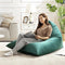 Nobildonna Bean Bag Chair Cover (No Filler) for Adults and Teens, Beanbag Lounger Sofa Thick Velvet Cover Beans Stuffed Storage 400L (Dark Green, Large)