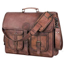 KPL 18 INCH Leather Briefcase Laptop Messenger bag best computer satchel Handmade Bags for men and women