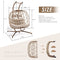 NICESOUL 2 Person Double Egg Chair Outdoor Patio Wicker Loveseat Hanging Chair Swing Egg Chairs with Cushions Double Seats Egg Chair 510 lbs Capaticy for Patio Backyard Balcony Bedroom Gift Cream