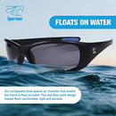 Polarized Floating Sunglasses - Ideal for Rowing, Kayak, SUP, Dragon Boat, OC Canoe, Boating, Beach and More (Black)