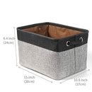 3-Pack Storage Baskets for Organizing- 38 L x 27 W x 24 H - Big Rectangular Fabric Collapsible Organizer Bin Carry Handles Linens, Towels, Toys, Clothes, Kids Room, Nursery (Black/Grey)