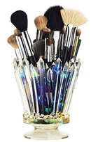 Amethyst Crystal Makeup Brush Holder Glow And Shine, Brush & Pen Holder Vanity Desk or Office Organizer Stationary Decor - Perfect Gifts For Him and Her - Iridescent