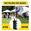 6-Pack Black Canopy Sandbags Weight Bags, Outdoor Pop Up Canopy Tent Gazebo Weight Sand Bag Anchor Kit, Sand Bags Without Sand