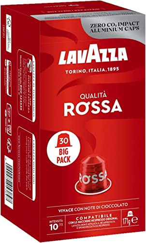 Lavazza Qualità Rossa Coffee Capsules - Compatible with Nespresso Machines - 30 Pods