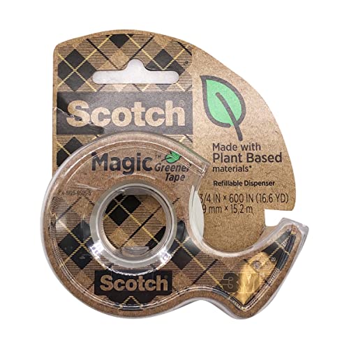 Scotch Greener Magic Tape with Dispenser, 19mm x 15.2m