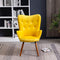 (Yellow) - Roundhill Furniture AC155YL Doarnin Silky Velvet Tufted Button Accent Chair, Yellow