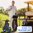 3 Wheel Golf Push Cart - Lightweight Folding Golf Walking Push Cart Roller Golf Bag Holder w/Upper/Lower Bracket w/Elastic Strap, Scorecard Storage Compartment - SereneLife SLGCFLW