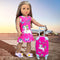 ZQDOLL American 18 Inch Girl Doll Clothes and Accessories Travel Luggage Play Set for 18 Inch Doll, Including 18 Inch Doll Clothes Travel Suitcase Travel Pillow and Eye Mask