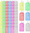 60 Pcs Key Tags, BetterJonny Tough Plastic Key Tags Assorted Color Label Tags Luggage Tags with Split Ring Label Window for Luggage, Key, Name ID