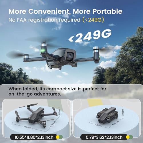 Holy Stone HS710 Drones with Camera for Adults 4K, GPS FPV Foldable 5G Quadcopter for Beginners with Optical Flow Positioning, Auto Return Home, Follow Me, Brushless Motor, Easy to Fly