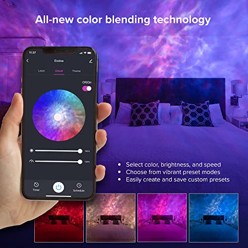 BlissLights Sky Lite Evolve - Galaxy Projector, LED Nebula Lighting, WiFi App, for Meditation, Relaxation, Gaming Room, Home Theater, and Bedroom Night Light Gift (Nebula Cloud Only)