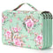 Colored Pencil Case - 200 Slots Pencil Holder with Zipper Closure Twill Fabric Large Capacity Pencil Box Rose Pattern Printing Marker Case Organizer for Artist (Green Rose)