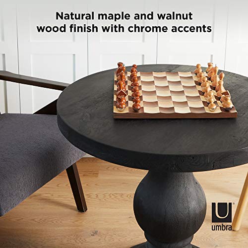Umbra 377601-656 Chess Set, Brown, 15 x 15 x 1 Inch (38 x 38 x 3 cm)