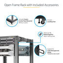 StarTech.com 15U 19" Open Frame Server Rack - 4 Post Adjustable Depth 23-41" Mobile - Free Standing Rolling Network/Computer Equipment Data Rack - Dell PowerEdge HP ProLiant ThinkServer