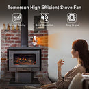 TOMERSUN 4 Blades Stove Fan Heat Powered Wood/Log Burner Fan Eco Friendly Heat Circulation for Wood/Log Burner/Fireplace