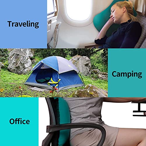 Ultralight Inflatable Travel Pillows - Compressible,Ergonomic, Camping Pillows for Neck & Lumbar Support, Car, Airplane, Hiking, Backpacking