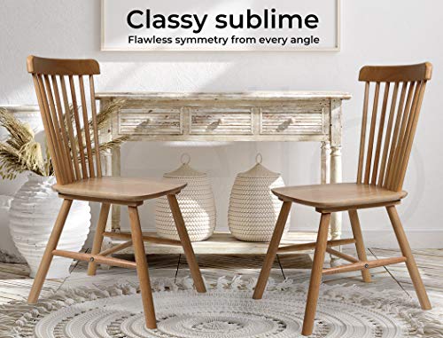 Levede 2X Dining Chairs Kitchen Windor Chair Natural Wood Cafe Lounge Seat Oak