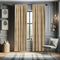 Ambesonne Egyptian Print Window Curtains, Hieroglyphs Grunge Pattern on Stripes Archeology History Language, Lightweight Decorative Panels Set of 2 with Rod Pocket, 56" x 84", Sand Brown Black