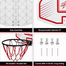 Genki Indoor Mini Basketball Hoop Wall Mounted Basketball Backboard Ring Net Set 73 x 49cm for Adults Kids Home Outdoor Office Door