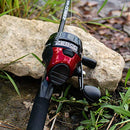 Zebco 202 & 404 Spincast Reels and Fishing Rod Combos (2-Pack), 5-Foot 6-Inch 2-Piece Fishing Pole, Size 30 and 40 Reels, Right-Hand Retrieve, Pre-Spooled with 10 lb and 15 lb Cajun Line, Black/Red