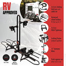 Hollywood Racks RV Rider Hitch Bike Rack for 2 E-Bikes up to 80 lbs Each - Premium Electric Bike Rack for RV, Fifth Wheel, Flat Towed Vehicle - Durable EBike Rack for Standard and Fat Tire Bikes