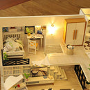 GuDoQi DIY Miniature Dollhouse Kit, Mini Dollhouse with Furnitures, Tiny House Kit Plus Music Movement, DIY Miniature Kits to Build, Great Handmade Crafts Gift Idea, Simple Life House