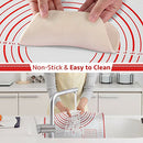 Non-stick Silicone Baking Metered Mat Pastry Clay Fondant Baking Shet Extra Thick Non-Stick Fondant Mat, Counter Mat, Oven Liner, Pie Crust Mat, Reusable Rolling Pastry Mat Dough Mat for Kitchen 60x40 (Red Mat)