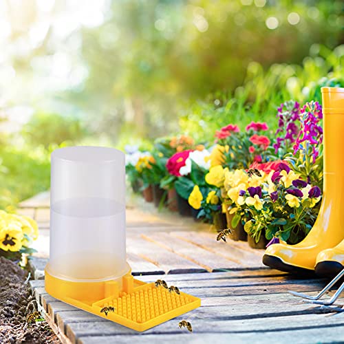 Mikimiqi 2 Pack Beehive Beekeeping Water Dispenser Bee Drinking Beekeeping Equipment Honey Beehive Entrance Feeder Nest Beekeeper Tools (White and Yellow)