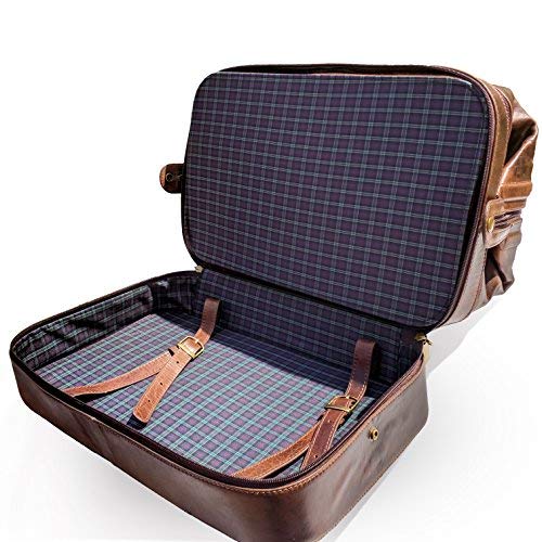 Leather Duffle Adventure Bag Weekender Travel Luggage with Shoe Compartment