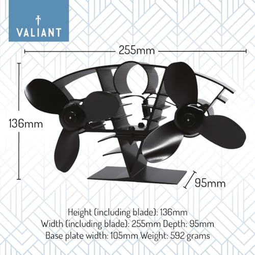 Valiant Whirlwind Stove Fan - Warm Air Circulating Heat Powered Log Burner Fan