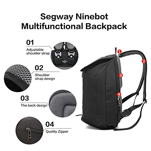 Segway Laptop, Business Travel Multifunction Backpack Water Resistant Anti Theft Shoulder Bag, Black, Large