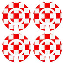 Acclaim Lawn Bowls Identification Stickers Markers Standard 5.5 cm Diameter 4 Full Sets Of 4 Self Adhesive Two Colour Large Check Mixed Colours (E)
