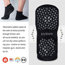 Hylaea Unisex Non-Slip Socks for Women & Men with Grips, Ideal for Yoga, Pilates, Barre, Hospital, Dance, Workout | Cushioned, Non-Skid Slipper Socks, unisex mens, 3 Pairs Black, L/XL (Men 9.5-13 / Women 10.5-14)
