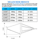 MOOCY 24/32/42-Inch Drift Sock,Ocean Anglers Fishing Drogue Sea Anchor with Harness Buoy for Marine Boat/Yacht/Jet Ski/Inflatable/Power Boat/Sail Boat, Brown-black, 42'' for 18-22ft Boat