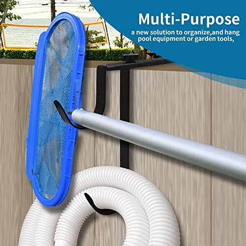 Zhitaoxun Adjustable Aluminum Pool Pole Hanger,Pool Fence Hooks for Pool Poles, 2pcs Swimming Pool Pole Hook,Heavy Duty Fence Hooks for Pool Hose Pool Skimmer Accessories