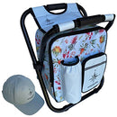 Our Stunning TealBlue Fun Backpack Cooler Chair Kit. Stylish Ultra-Light, Thermal, Insulated Bag & Seat for Camping, Fishing, and Beach Trips. Perfect Men Women and Girls Outdoor Adventures.
