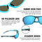KUGUAOK Polarized Sports Sunglasses for Men Driving Cycling Fishing Sun Glasses 100% UV Protection Goggles, Blue Mirror