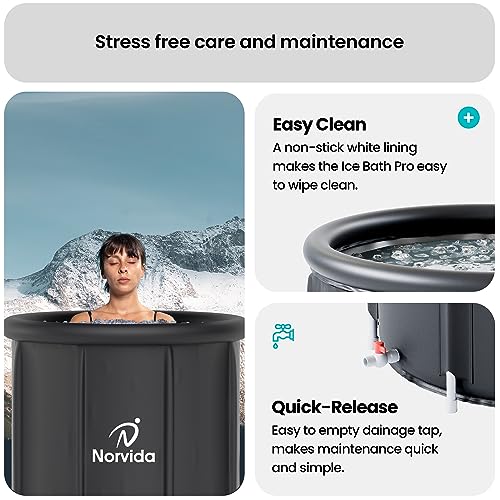 Ice Bath Tub Outdoor, Large Cold Water Therapy Ice Recovery Pod with Lid, All-Weather Cover, Portable Adult Ice Bath for Outside Cold Plunge
