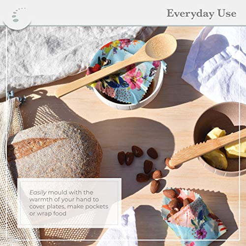 Zenify Earth Beeswax Food Wraps - Set of 3 - Eco Friendly Reusable Food Storage Covers - Australian Owned