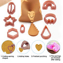 SENHAI 24 Pcs Polymer Clay Cutters Clay Earring Cutters Multiple Styles Cute Shape, with Earring Cards, Hooks, Round Circle Shape Cutters Mold for Polymer Clay Jewelry Making