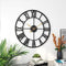 Evursua 24 inch Thicken & Heavy Large Metal Wall Clocks for Living Room Decor Large Decorative Clock Oversized,Big Roman Numeral Non Ticking (Black)