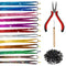 Hair Tinsel 37in 12 Colors Tinsel Hair Extensions Shiny Hair Tinsel Kit with Plier Pulling Needle 200Pcs Silicone Buckles Glitter Hair Extensions