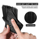 Auto Interior Dust Brush, Car Soft Bristles Detailing Brush, Scratch Free Dust Removal Cleaning Tool Kit, Long Hair Wide Handle Brushes Duster for Auto Dashboard, Air Vents, Leather, Computer (Black)