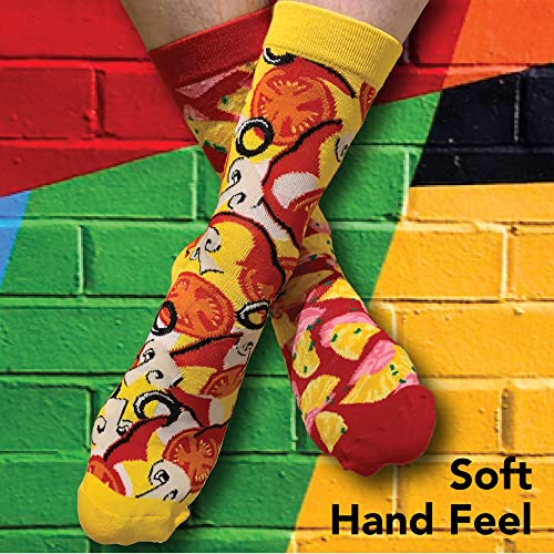 The Essentials Wardrobe Mens Ladies Unisex Socks Pizza Hawaiian Novelty Socks Soxbox Gift Idea Size 4-11, Pizza, 6-11