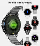 Smart Watch for Women with Make/Answer Call IP67 Waterproof Fitness Activity Tracker 1.32" HD Touchscreen Compatible iOS Android Fashion Smartwatches Black Diamond Stainless Steel Watch