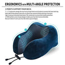 Travel Pillow, Best Memory Foam Neck Pillow Head Support Soft Pillow for Sleeping Rest, Airplane Car & Home Use (Dark Blue)