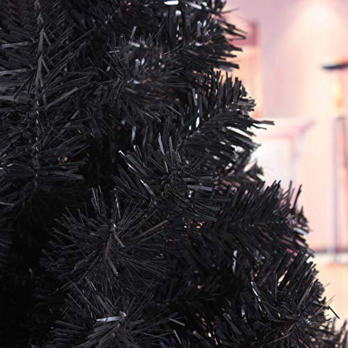 Ariv Black Christmas Tree 0.9M/2.7ft Color Xmas Tree 90 PVC Tips Metal Stand Frame Deco Family Store Hotel Home Party Holiday Decoration Ornaments