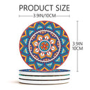 Darate Absorbent Coasters with Holder Set of 8, Coasters for Drinks, Unique Housewarming Gift, 4 Inch Round Coaster for Bedroom, Home, Office, Bar, Dining Room, Living Room, Kitchen (Mandala)