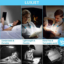 (Light Blue) - LUXJET LED Hug Light,Rechargeable Neck Book Lights Night Lamp for Reading, Hands Free, 4 LED Bulbs, 3 Adjustable Brightness (Light Blue)